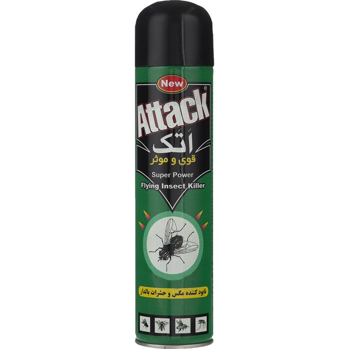 اسپری حشره کش اتک مدل Green حجم 400 میلی لیتر Attack Green Roch Killer And Flying Insect 400ml